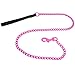 Platinum Pets 4mm Coated Chain Dog Leash with Leather Handle, Bubblegum Pink