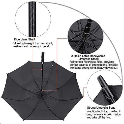 G4Free 47/54/62/68/72 Inch Golf Umbrella Windproof Auto Open Large Umbrella