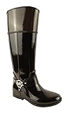 Michael Kors Fulton Harness Womens Black/Coffee Tall Rainboots