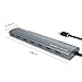 WAVLINK 7 Ports USB Type C Hub Aluminum Design with 5V/4A Supply Adapter Multi-Function USB Dock Hot Swapping Support for Mac Ultra-Slim Desktop- Gray