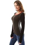 PattyBoutik Women's Crew Neck Color Block Blouse Top