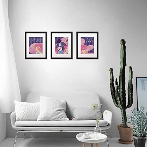 Elabo 11x14 Black Picture Frame (3 Pack) - High Definition Plexiglass Display Pictures 8x10 with Mat or 11x14 Without Mat - Vertical or Horizontal Wall Mounting