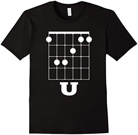Men's Funny Guitar Shirt - F Chord U Medium Black