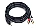 Monoprice 6ft Premium 3.5mm Stereo Male to 2RCA Male 22AWG Cable (Gold Plated) - Black