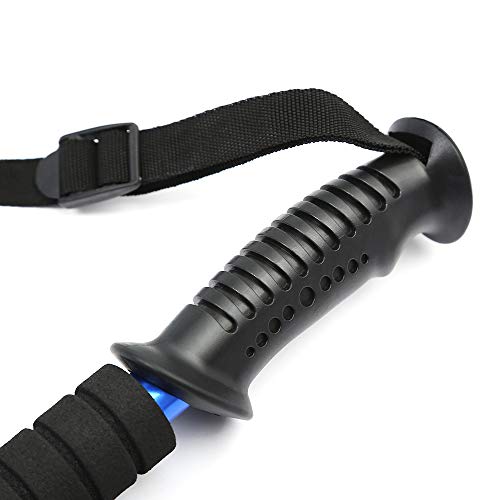 Green Light Trekking Poles 2 Pack Portable Folding Hiking Stick Cane Alpenstock Lightweight Aluminum Alloy Shock Absorbent EVA Anti-Skid Sweat Sbsorbent Handle (Lake Blue)- 1 Pair - Thumbnail 4