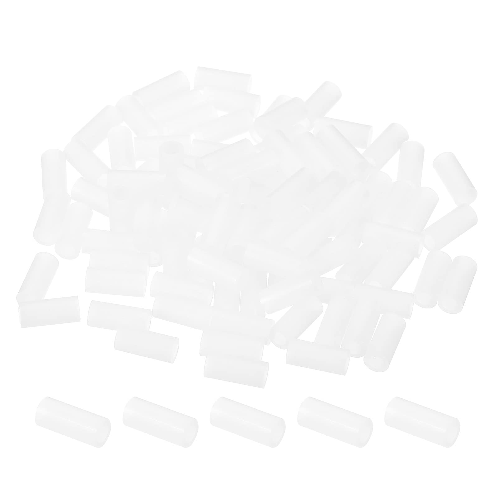 PATIKIL 3.2mm ID x 5mm OD x 11mm L Round Spacers Washers, 100 Pack Nylon Standoff Gaskets for M3 Hardware Screws Bolts for 3D Printer Electrical Outlet, White