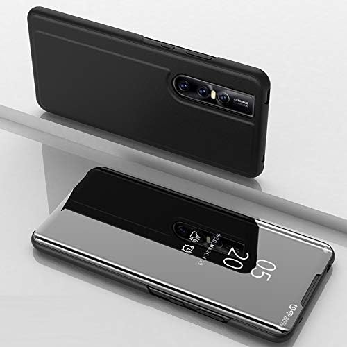 SHIEIDCase for VIVO V15 Pro Case,Smart Mirror Cover Sleep flip leather Case All-inclusive Anti-fall Mobile phone case Smart leather case Protective Suitable for VIVO V15 Pro (Black)