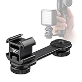 Triple Cold Shoe Mount Extension Gimbal Stand Bracket 1/4
