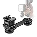 Triple Cold Shoe Mount Extension Gimbal Stand Bracket 1/4