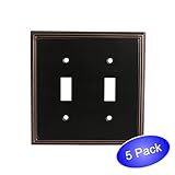 Cosmas 65004-ORB Oil Rubbed Bronze Double Toggle Switch Plate Switchplate Wall Cover - 5 Pack