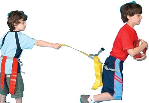 Pull-Buoy Triple Flagz Large Football Belts, Set of 6, Red