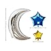 KUNGYO Twinkle Twinkle Little Star Decorations Kit-Glittery Gold Banner-Star Garland -Cupcake Toppers-Moon&Star Mylar Foil Balloons -Perfect Baby Shower Birthday Party Decor Supplies (Blue)