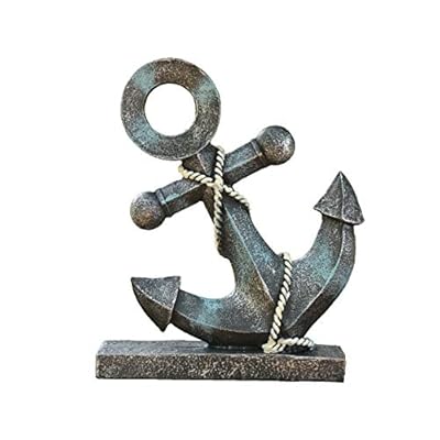 Rmdusk Resin Anchor Figurine 8.5" H, Nautical Décor, Anchor Model Statue Ornament for Home Garden Bar, Indoor Outdoor Tabletop Decoration A 41wLH%2BitOfL