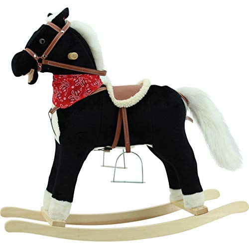 Sweety-Toys 6250 Blacky Schaukelpferd bewegliches Maul und Schweif- 2 Sounds