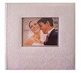 New Seasons Ivory Damask 200 Image Horizontal Wedding Picture Album with Front Photo Window