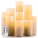 Enpornk Flameless Candles Battery Operated Candles 4" 5" 6" 7" 8" 9" Set of 9 Ivory Real Wax Pillar LED Candles with 10-Key Remote and Cycling 24 Hours Timer