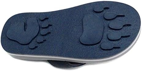 Bear Grey Small Kids Paw Print Flip Flops fun for Beach, Trail and Pool.