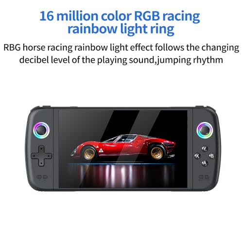m27 Retro Handheld Game Console,3D 7-inch IPS Screen Portable Gaming Handheld,Linux System Built in 128G Card & 30000 Games,Portable Pocket Mini Arcade (Black)