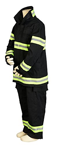 Aeromax Jr. Fire Fighter Bunker Gear, Black, Size 4/6
