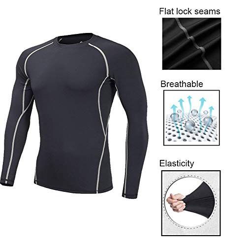 Sanke Boys Soccer Practice Long Sleeve Shirt & Pants 2PCS Compression Set