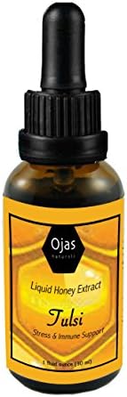 2oz Holy Basil or Tulsi Honey Extract: Synergistic Ayurvedic Extract - Honey Carries Herbs to Deeper Levels for Assimilation in the Digestive Process – Provides Stress &amp; Immune Support - Adaptogen