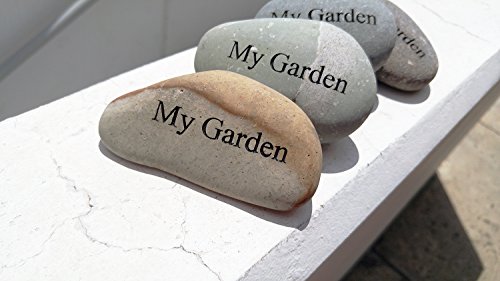 My Garden Engraved StoneInspirational Sandblast, Perfect Gorgeous Unique Gift Ideas, Natural Beach Pebble Rock