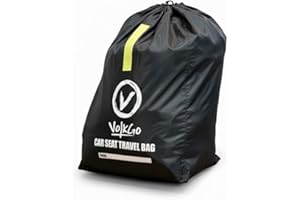 V VOLKGO Car Seat Travel Bag for Air Travel - Large Gate Check Bag for Airplane, Durable & Water-Resistant Protector with Pouch - Universal Size (Black)