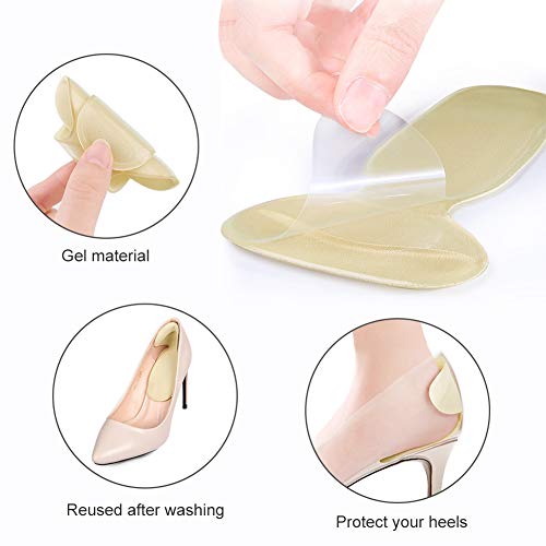 Heel Cushion Inserts Shoe Pads for Women Reusable Foot Care Protector Shoe Pads Filler for Too Big Shoes - 5 Pairs