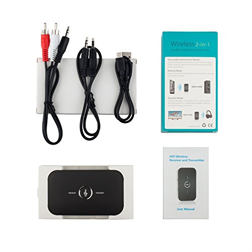 Bluetooth Audio Adapter- Cingk Bluetooth 4.1 Transmitter and Receiver, 2-In-1 3.5mm Wireless Audio Adapter Car Kit for TV / Home Stereo System,Headphones,Speakers, MP3 / MP4,iPhone and More