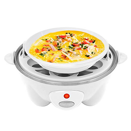 Elite Cuisine EGC-611 Easy Electric Poacher, Omelet & Soft, Medium, Hard-Boiled Deviled Egg Cooker with Auto-Shut off and Beep Alert, 7 Capacity, White