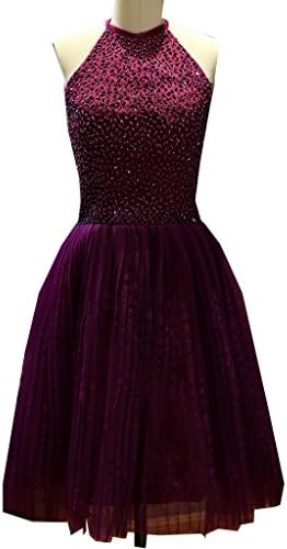 TANGFUTI Women's Beaded Homecoming Dress Short Tulle Prom Gown 068GP-US2