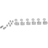 Fender American Vintage Staggered Tuning Machines, Nickel/Chrome, (6) | Staggered tuning machines with chrome finish and mounting hardware for personalization, modification and restoration