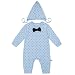 Teeker Unisex Baby Jumpsuit Cotton Onesies Romper Dot Printed Long Sleeve Baby Footless Pajama with Cap Bow Decor primary