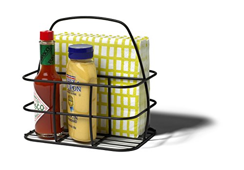Spectrum Diversified Condiment Caddy/Napkin Holder, Black