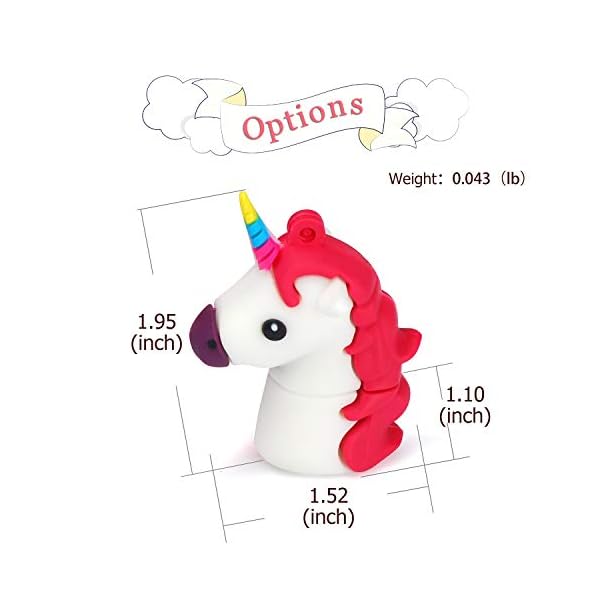 LEIZHAN 32GB USB Stick High Speed Silikon Einhorn Cartoon Flash-Memory Stick Pen Drive Laptop Computer PC Windows(32GB… – Bild 5