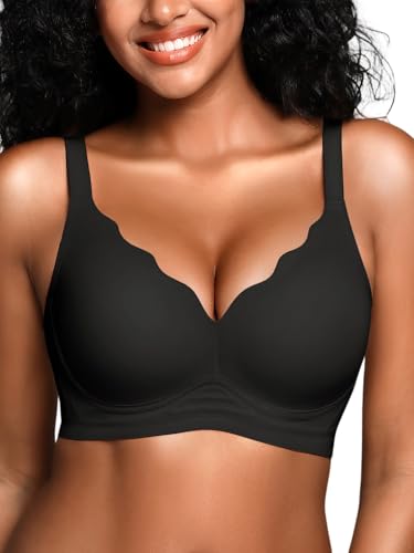 Bra for women without underwire with support, comfortable seamless bralettes, padded, non-wired bustier, comfort T-shirt bras