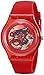 Swatch Women's SUOR101 Plastic Skeletal Red Dial Watch