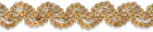 Decorative Trimmings Sequin Trim New Orleans ,Gold Holographic, 6 YD