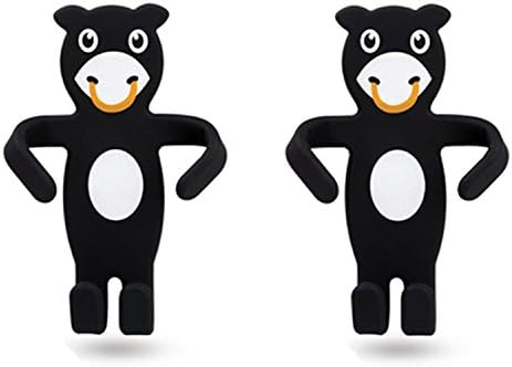 JINGRAN Home Use Silicone Cell Phone Holder Remote Control Holder Wall Outlet Decoration Holder-2 Packs (Black Bull)