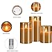 Flameless Candles LED Flickering Fake Candle for Room Decor Home Decorative Battery Operated Remote Control Tan Glass 3 Pack