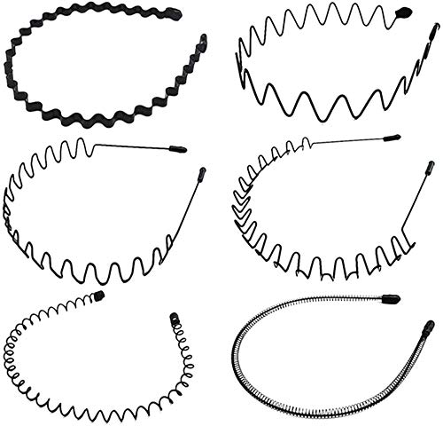 Hair Hoop - GOODCHANCEUK 6pcs Wave Headband Non-slip Multi-Style Metal Hairband Hair Accessories for Men and Women