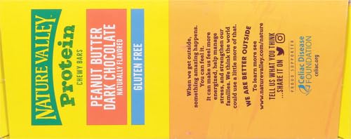NATURE VALLEY CHEWY PROTEIN GRANOLA BARS, PEANUT BUTTER DARK CHOCOLATE, 10 BARS, 14.2 OZ