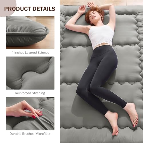ORCHID M® Floor Mattress Futon Mattress, Thicken Tatami Mat Sleeping Pad Foldable Roll Up Mattress Boys Girls Dormitory mattress Pad Kids Floor Bed, Charcoal Grey,Twin Size (100 x200CM)