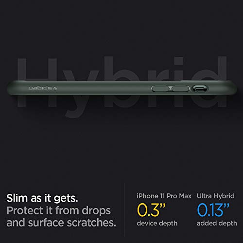 Spigen Ultra Hybrid Funda iPhone 11 Pro MAX, Compatible con Apple iPhone 11 Pro MAX (6.5") 2019 - Midnigh tGreen - Imagen 7