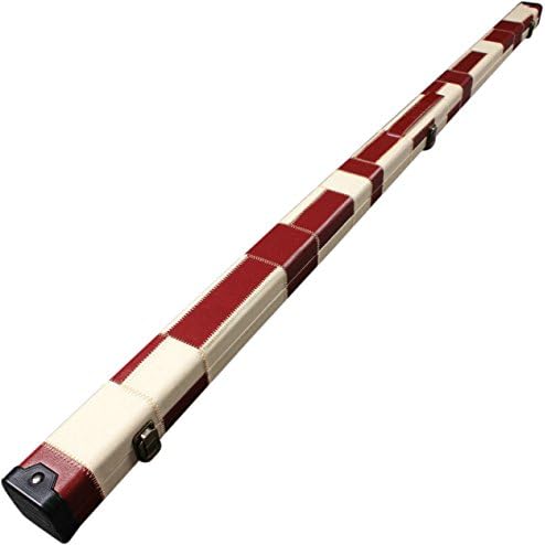 LPC Handmade 1 Piece Slimline Red/White Patchwork Snooker Cue Case With Single Slot