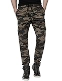 Mens Joggers Twill Pants Cargo Chino Camouflage Slack Trousers Regular Fit
