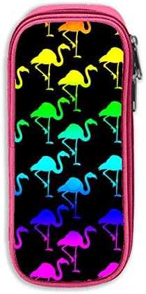 DanciCa Rainbow Flamingo Funny Flamingo Pencil Case Bag Cosmetic Makeup Bag Storage Pouch Organizer