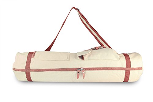 SukhaMat – Large Yoga Mat Bag Carrier with 3 Storage Pockets, Air-Vents and Adjustable Shoulder Strap Heavy Duty & Machine Washable – Fits Most Yoga Mat Sizes