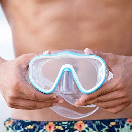 Kraken Aquatics Snorkel Dive Mask with Silicone Skirt and Strap for Scuba Diving, Snorkeling and Freediving | Blue - Thumbnail 2