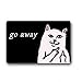 23.6"(l) X 15.7"(w),3/16" Thickness,White Cat with Middle Finger Humorous Funny Saying & Quotes:go Away Entrance Indoor/outdoor Floor Mat Doormat